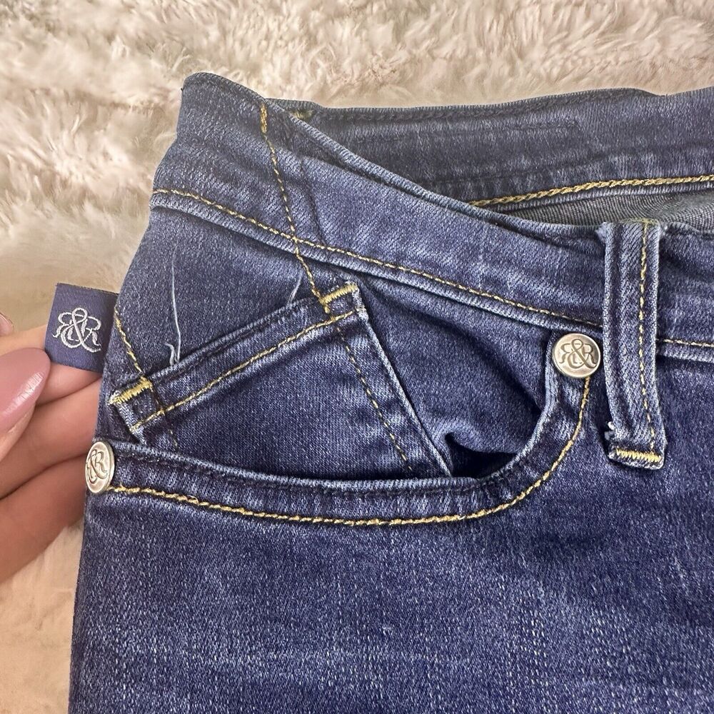 Rock & Republic Women’s Kasandra Dark Distressed Blue Boot Cut Stretch Jeans 10 - Picture 5 of 16